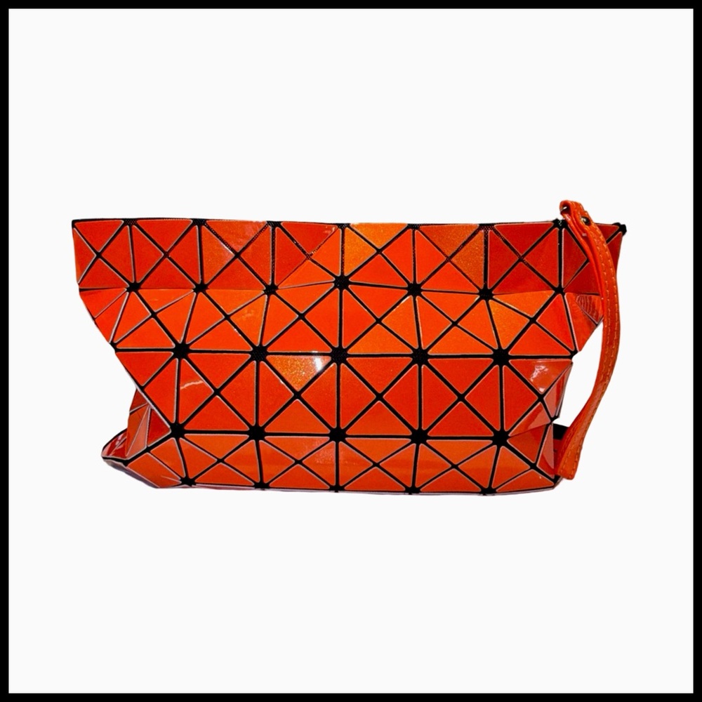 Bao Bao Issey Miyake Style Geometric Prism Orange Wristlet Crossbody Origami Bag - Picture 2 of 11